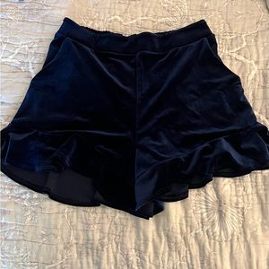 Adrienne Blue Velvet Shorts NWT